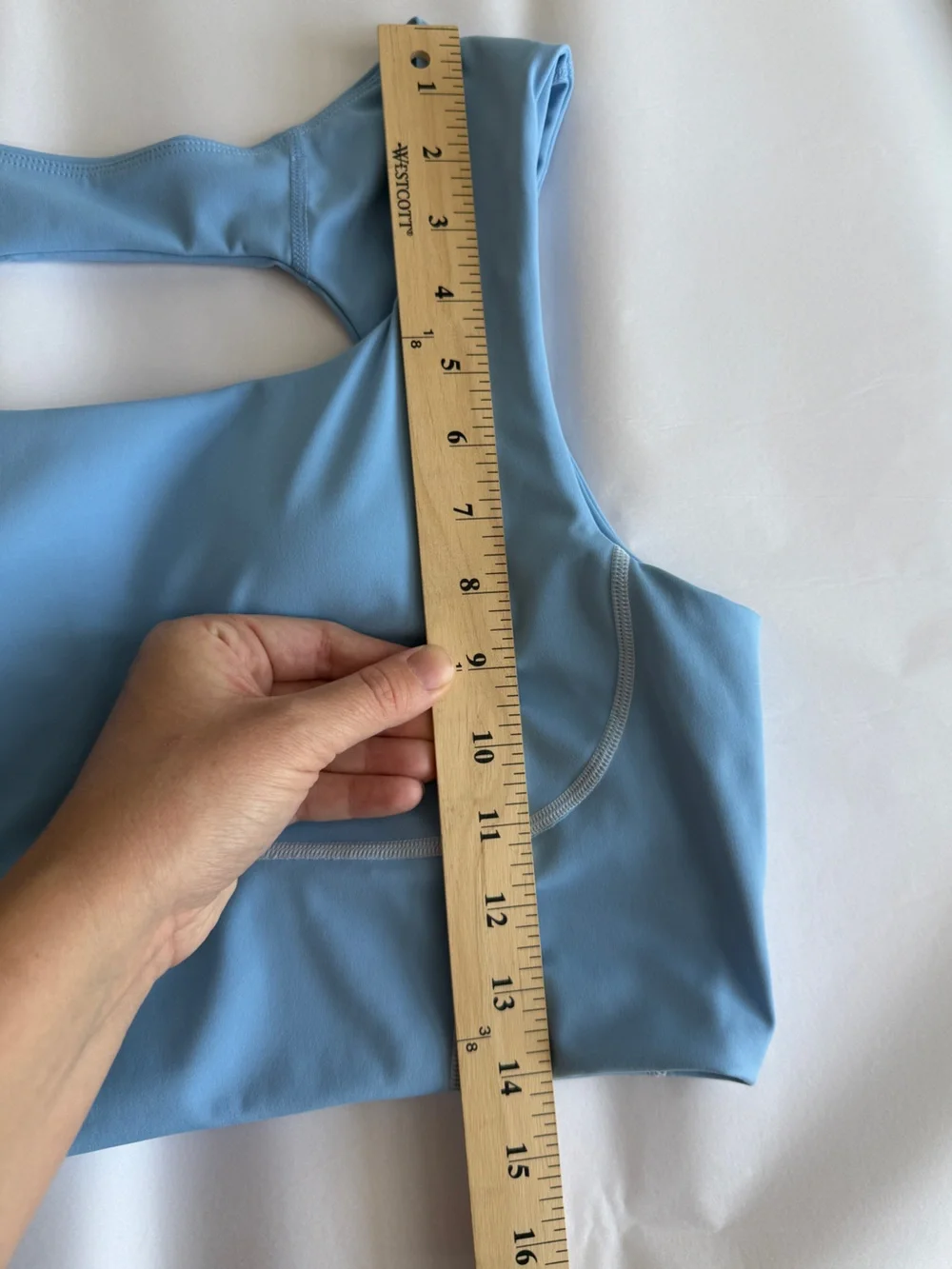 Sky Blue Sports Bra with Open Back